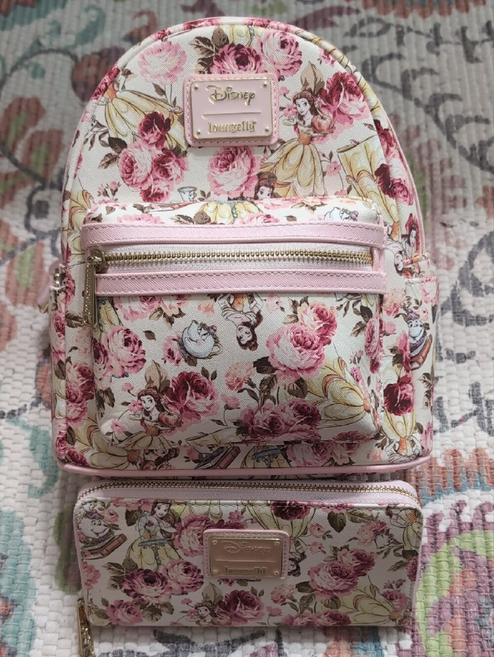 Disney Floral Mini Backpack and Wallet Set - Pink Rose Print - Picture 2 of 10